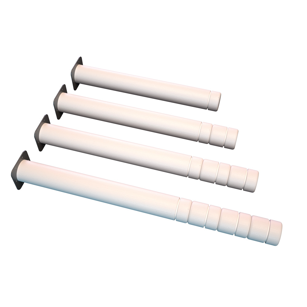 Okrúhle bielené nohy k stolom Flexi,  4 ks, veľ. 0-3 (40-58 cm)