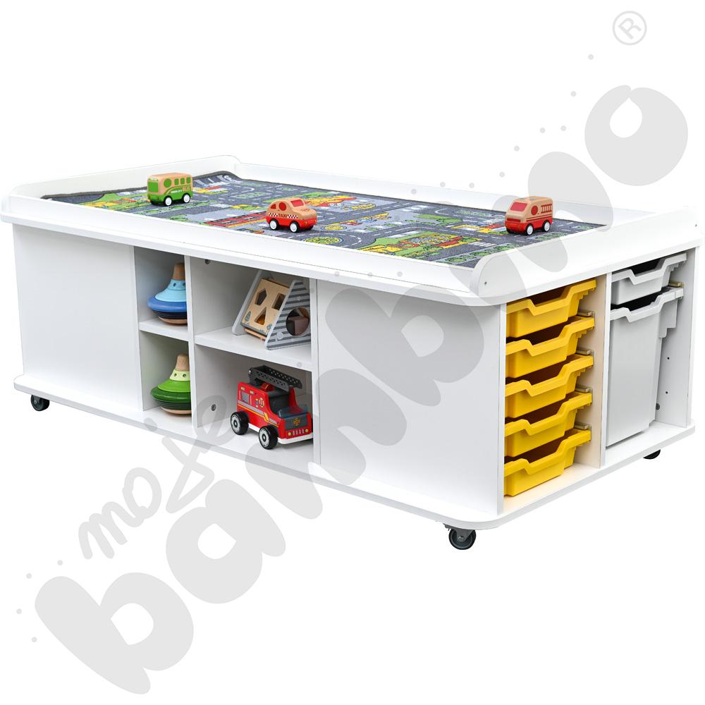 Stolik prostokątny na matę biały