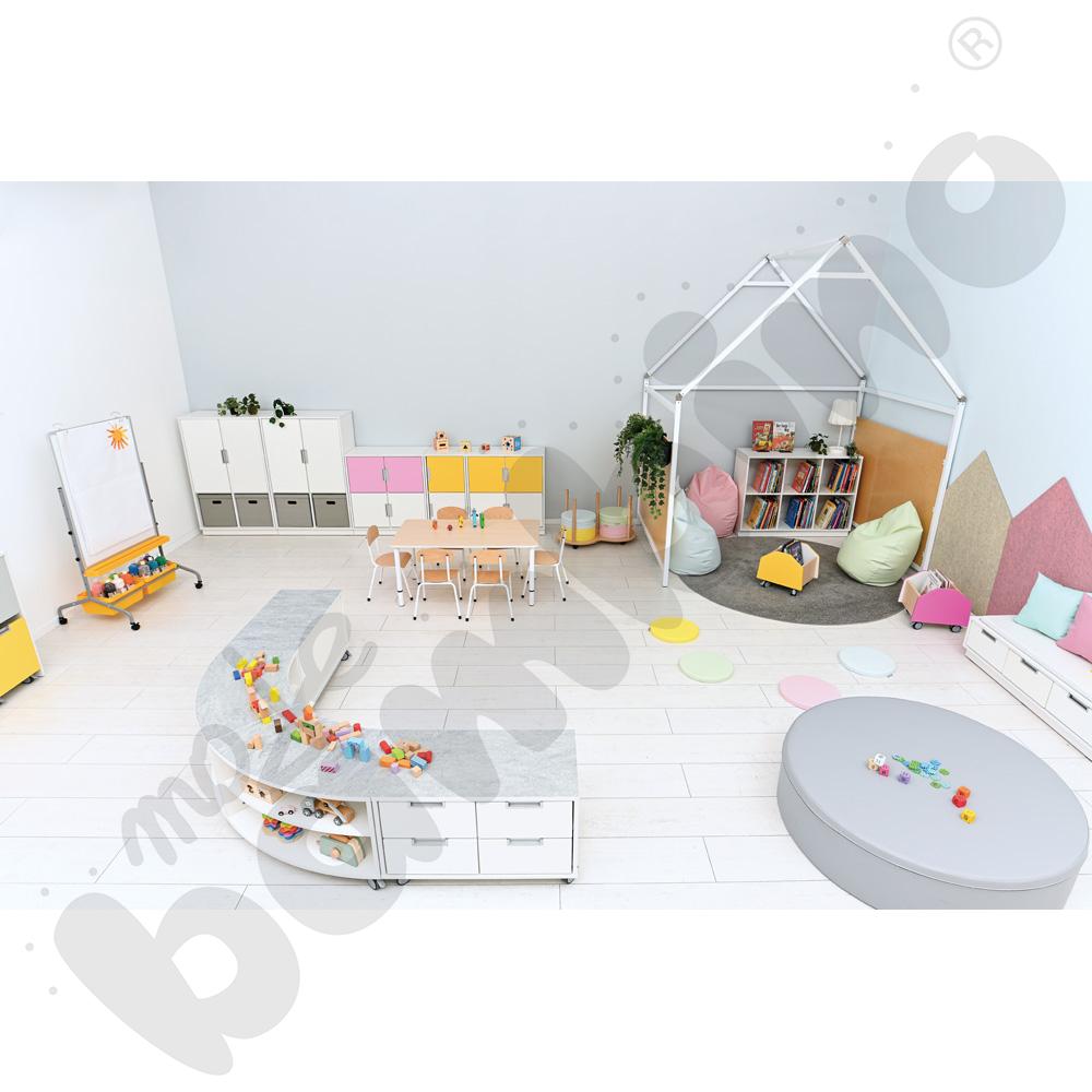 Quadro - szafka cicha S na 4 szuflady na kółkach, biała