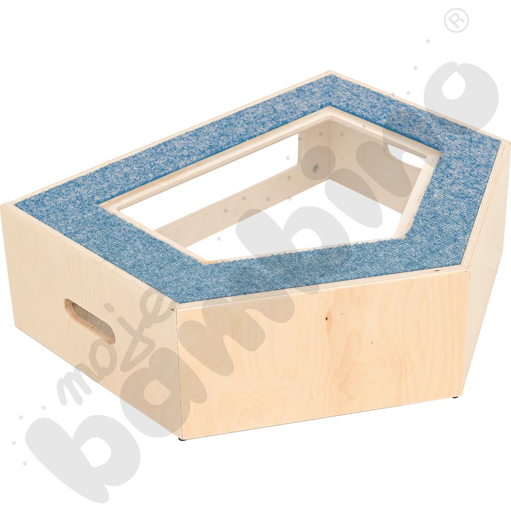 Podest pięciokąt z okienkiem, wys. 20 cm - jasnoniebieski