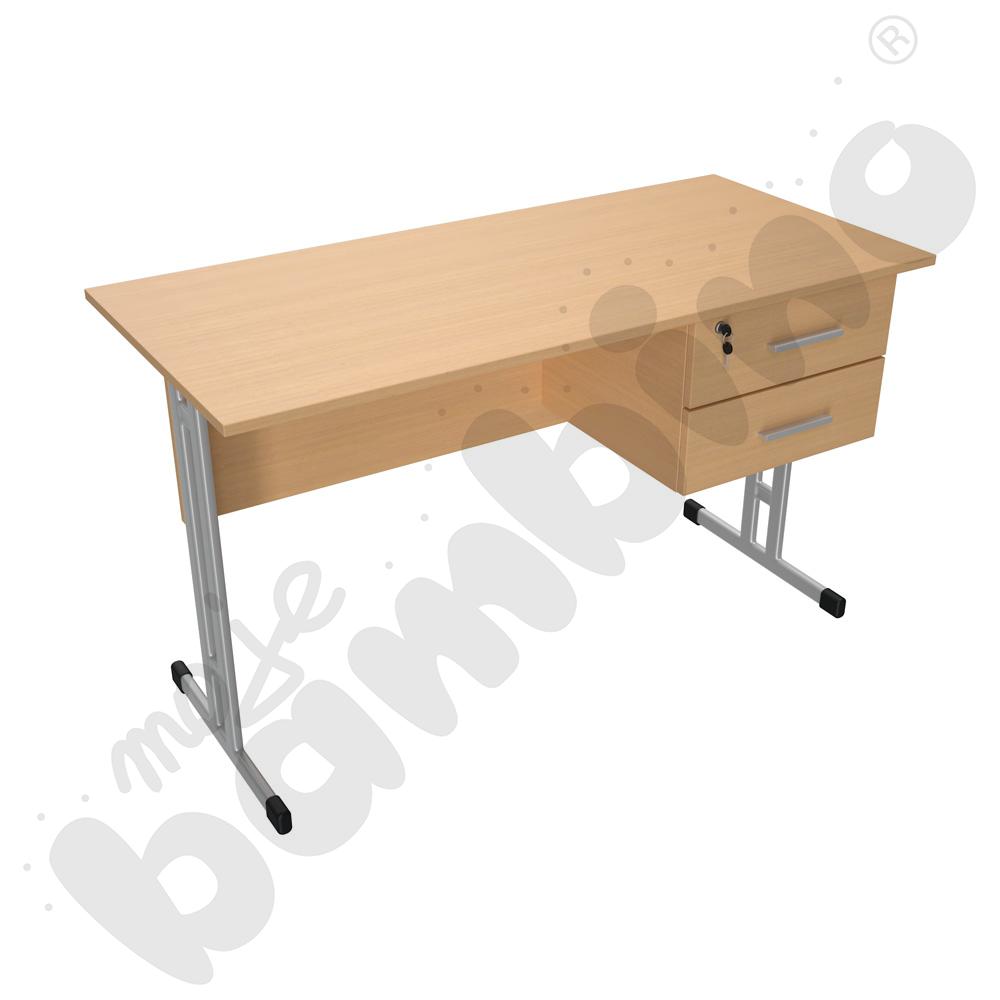 Biurko IN-R buk, stelaż aluminium