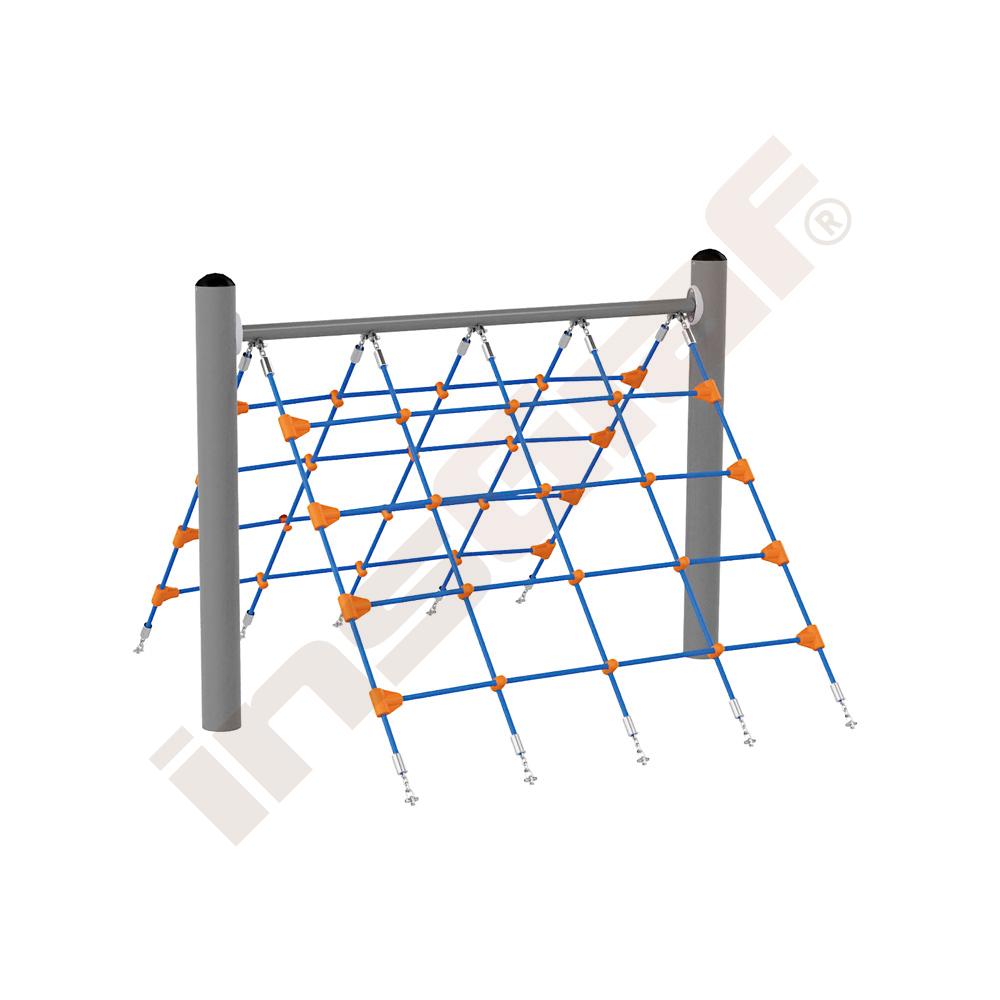 Kletternetz Zelt, blau-orange