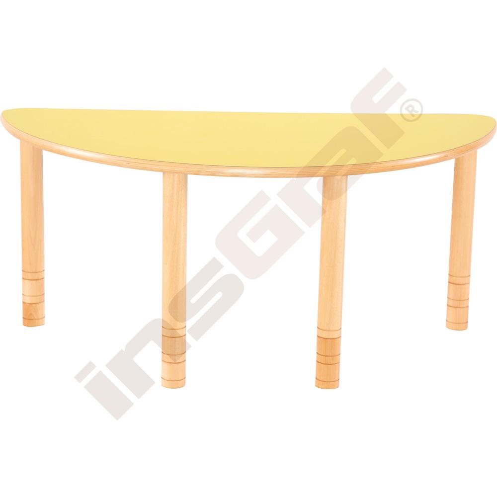 Půlkulatý stůl Flexi - žlutý - reg. výšky 40 - 58 cm - k židlím 21-35 cm 
