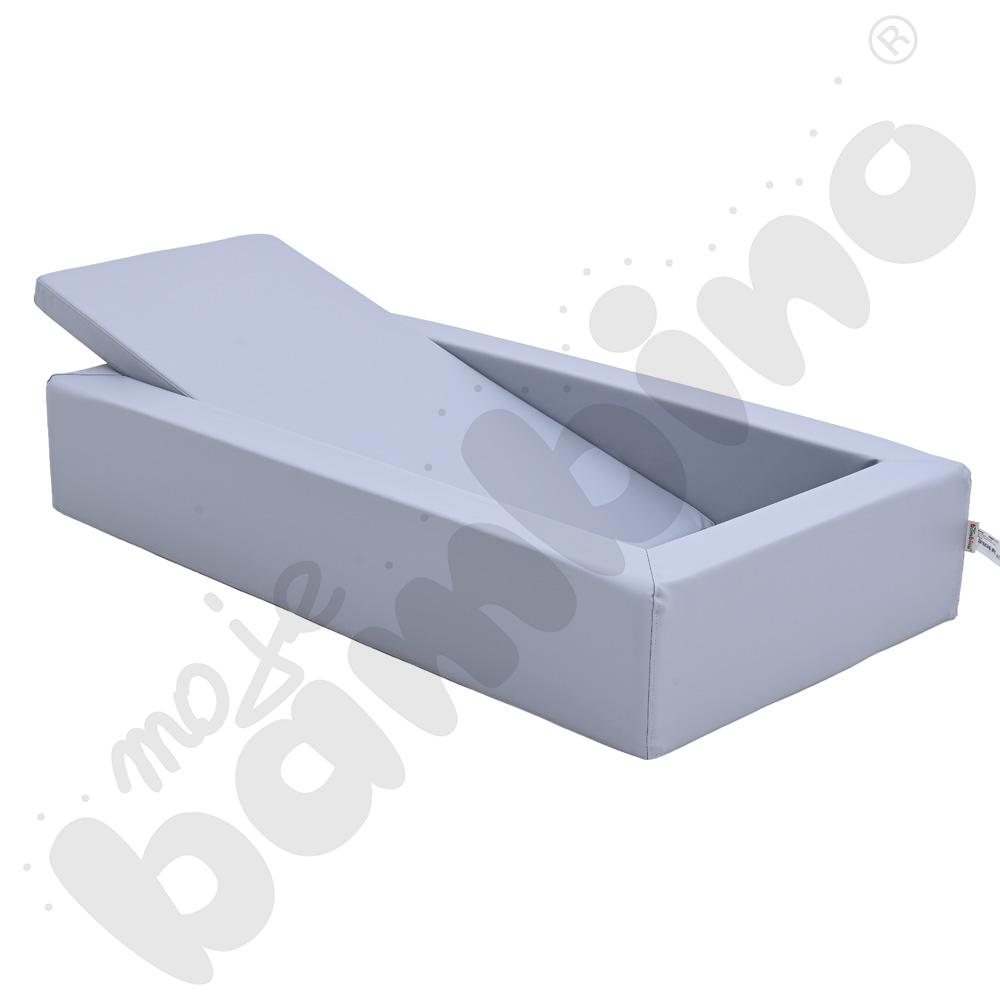   Szare łóżeczko piankowe z materacem  