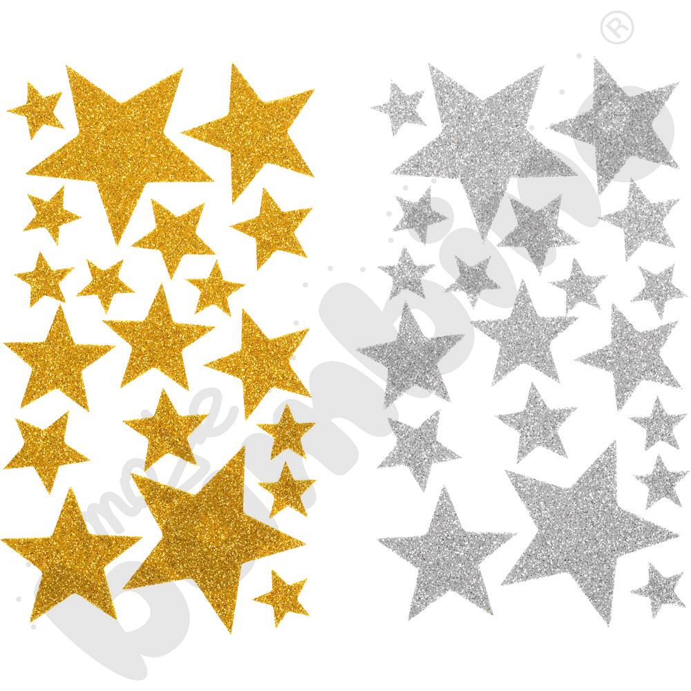 Gwiazdy z brokatem – naklejki