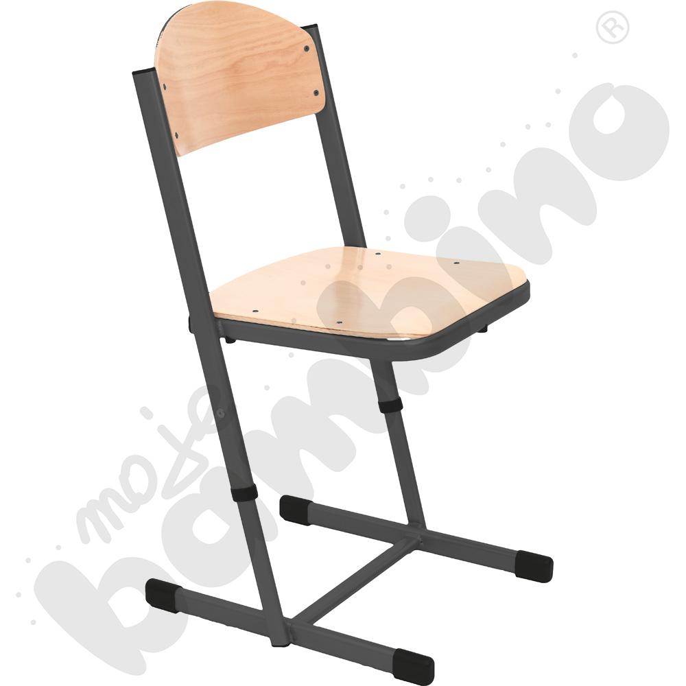 Krzesło T wzmocnione, z regulowaną wysokością, rozm. 6-7 antracytowe