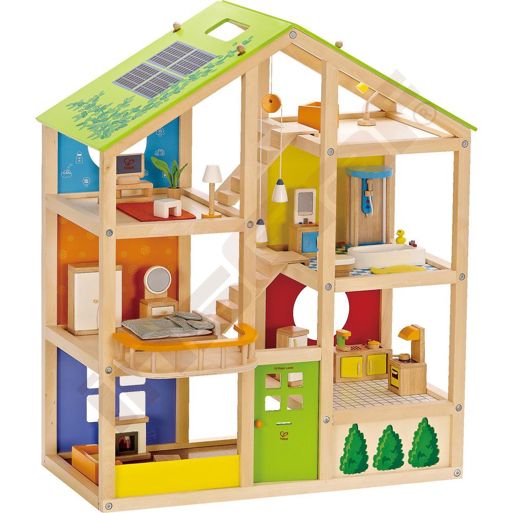 
Geräumiges Puppenhaus mit Ausstattung
