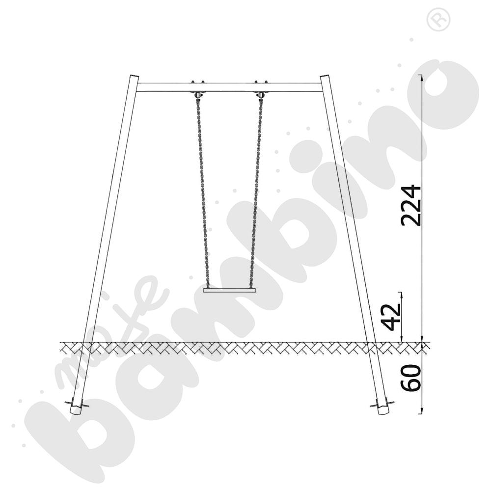 Huśtawka pojedyncza Urbi, słupy metalowe A/ bez zawiesi