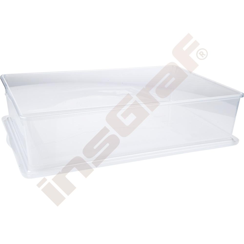 Plastový zásobník s víkem, výška 12 cm 