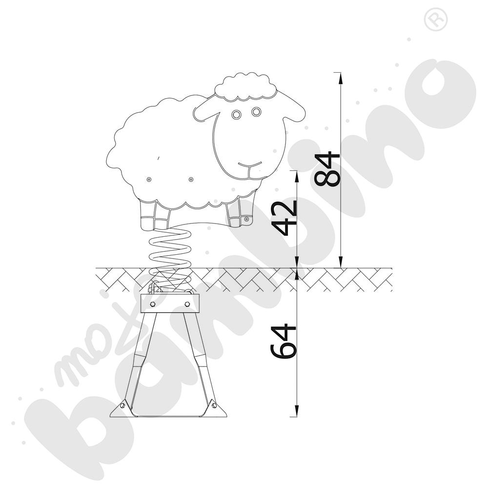 Sprężynowiec Owca na podstawie metalowej