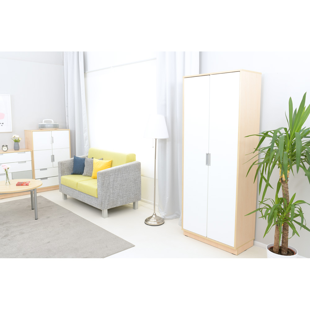 Quadro - šatňa, dvierka 90 st., tiché zatváranie - biela