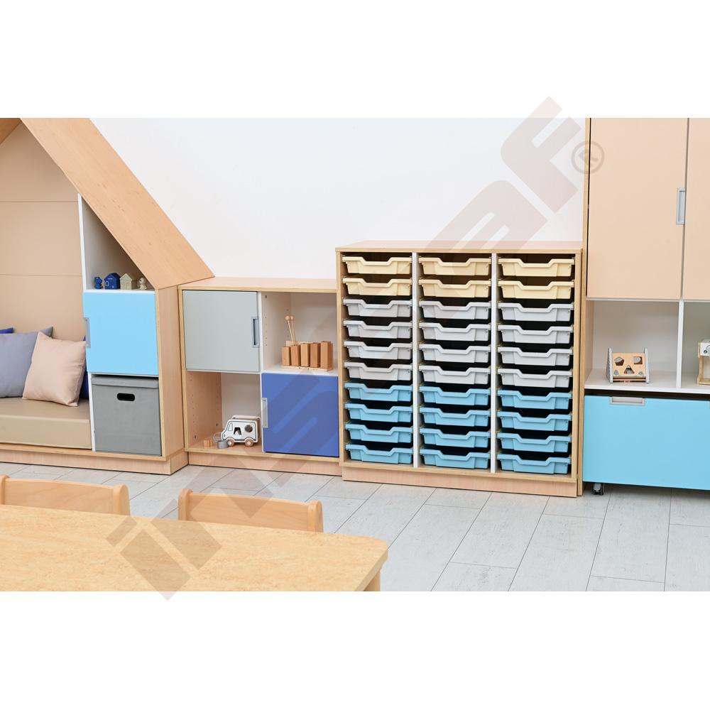 Quadro - skříňka M+ na plastové zásobníky - se 2 předěly 