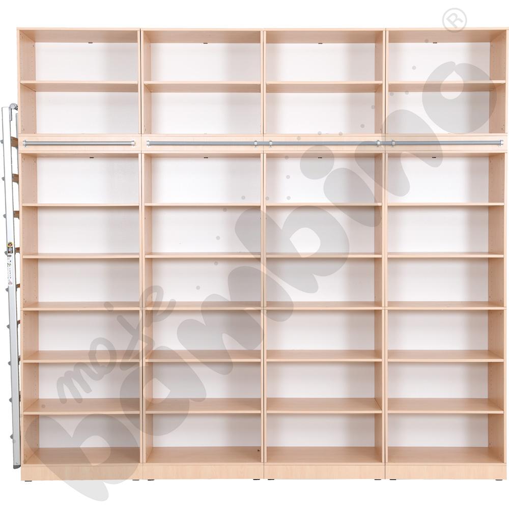 Grande - Wysoki regał z modułem do mocowania drabiny 25 - klon jasny