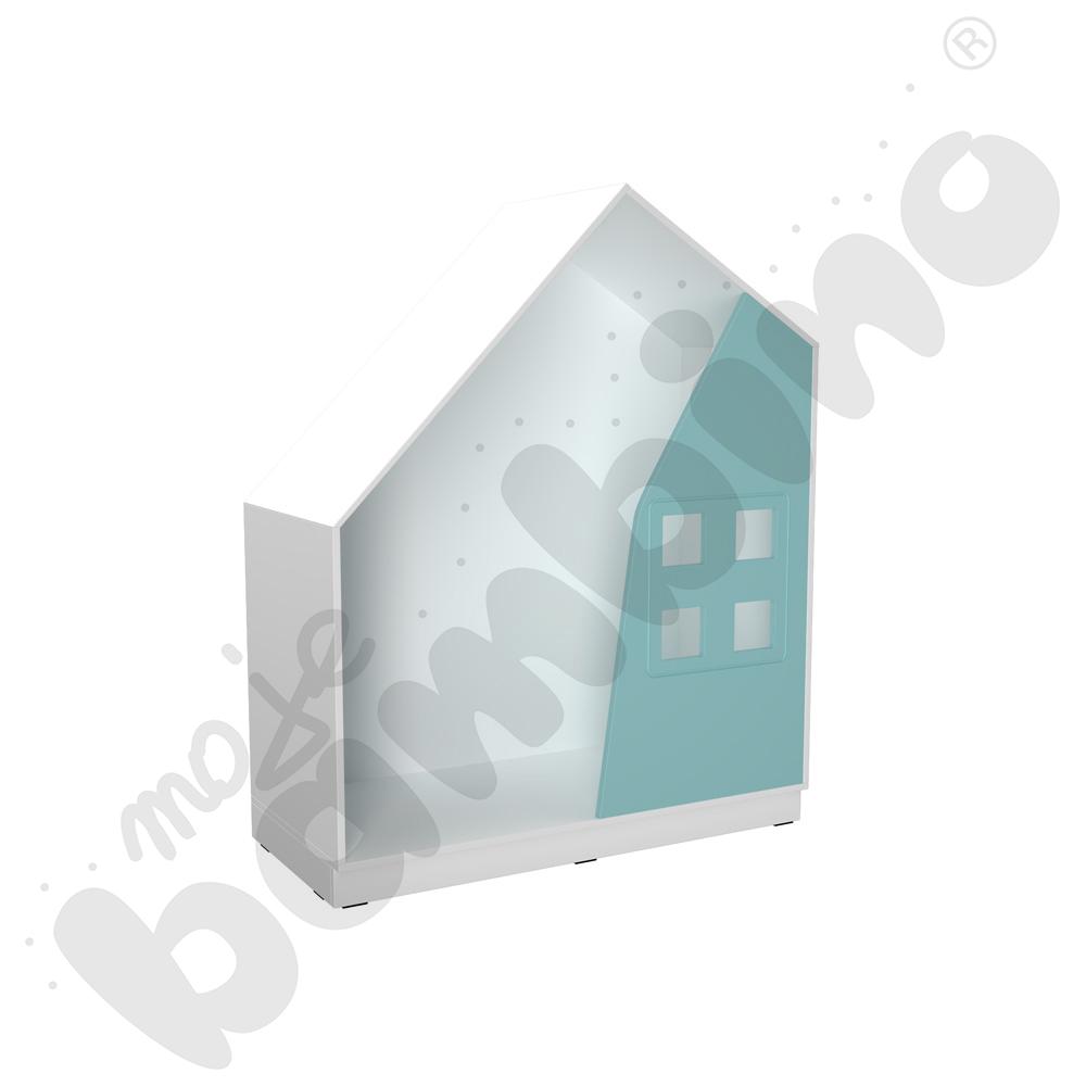 Quadro - szafka-domek - turkusowy pastel, skrzynia biała