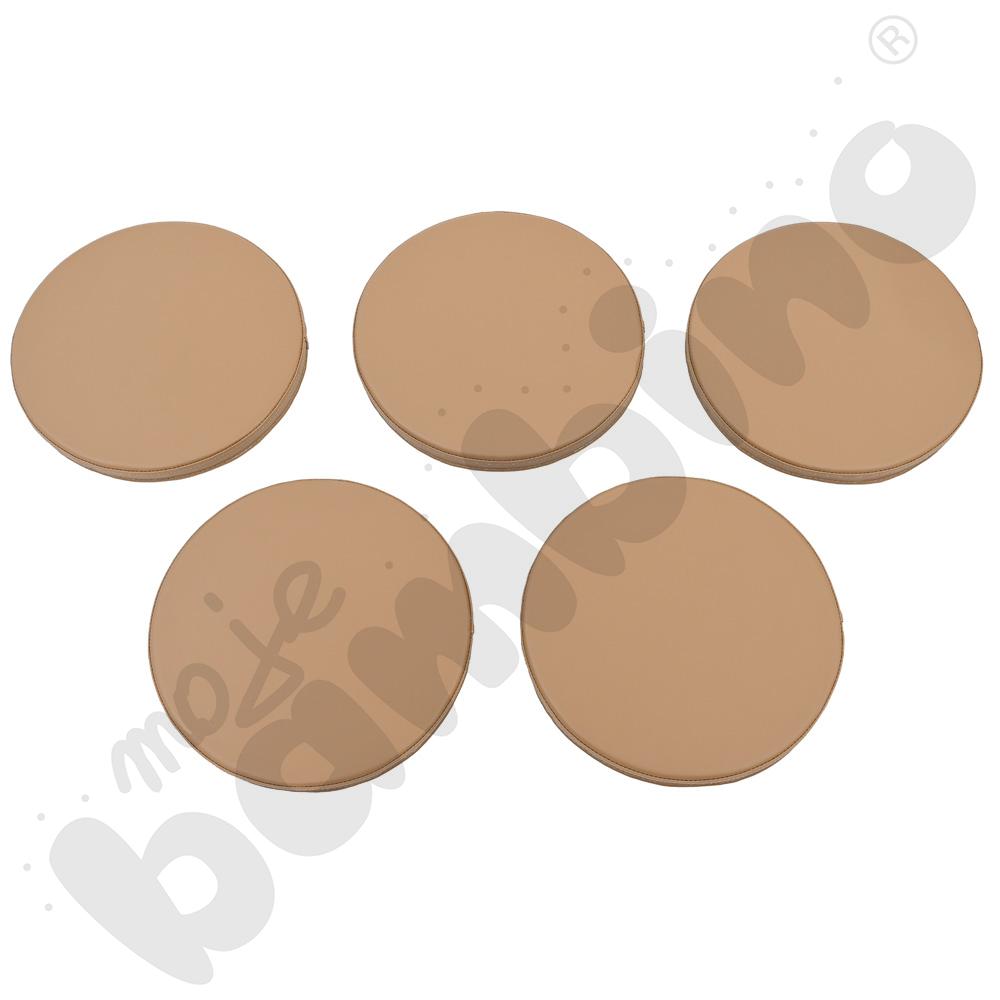 Poduszki okrągłe 5 szt. jasnobrązowe