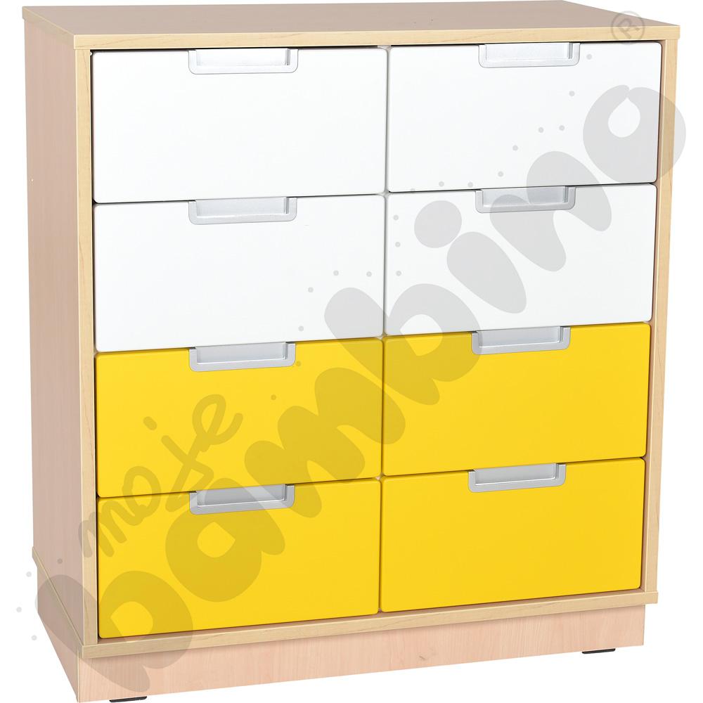 Quadro - regał M z przegrodą i półką, klon jasny