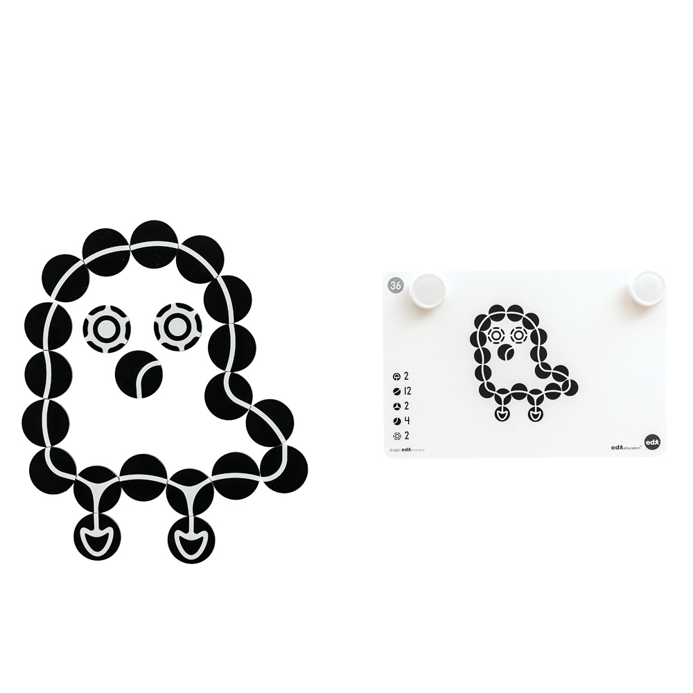 Magnetické puzzle s kartičkami s úlohami - abstrakty