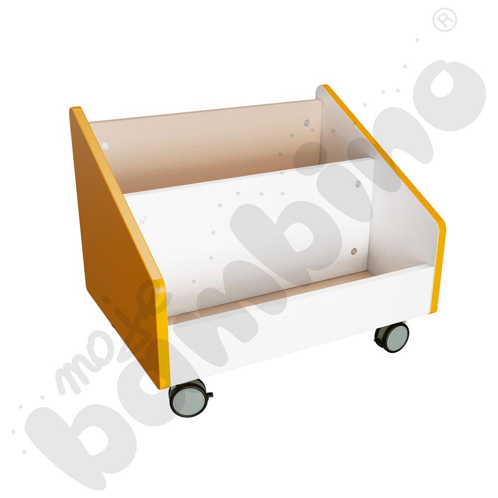 Quadro – pojemnik na kółkach duży, pomarańczowy, skrzynia klon jasny