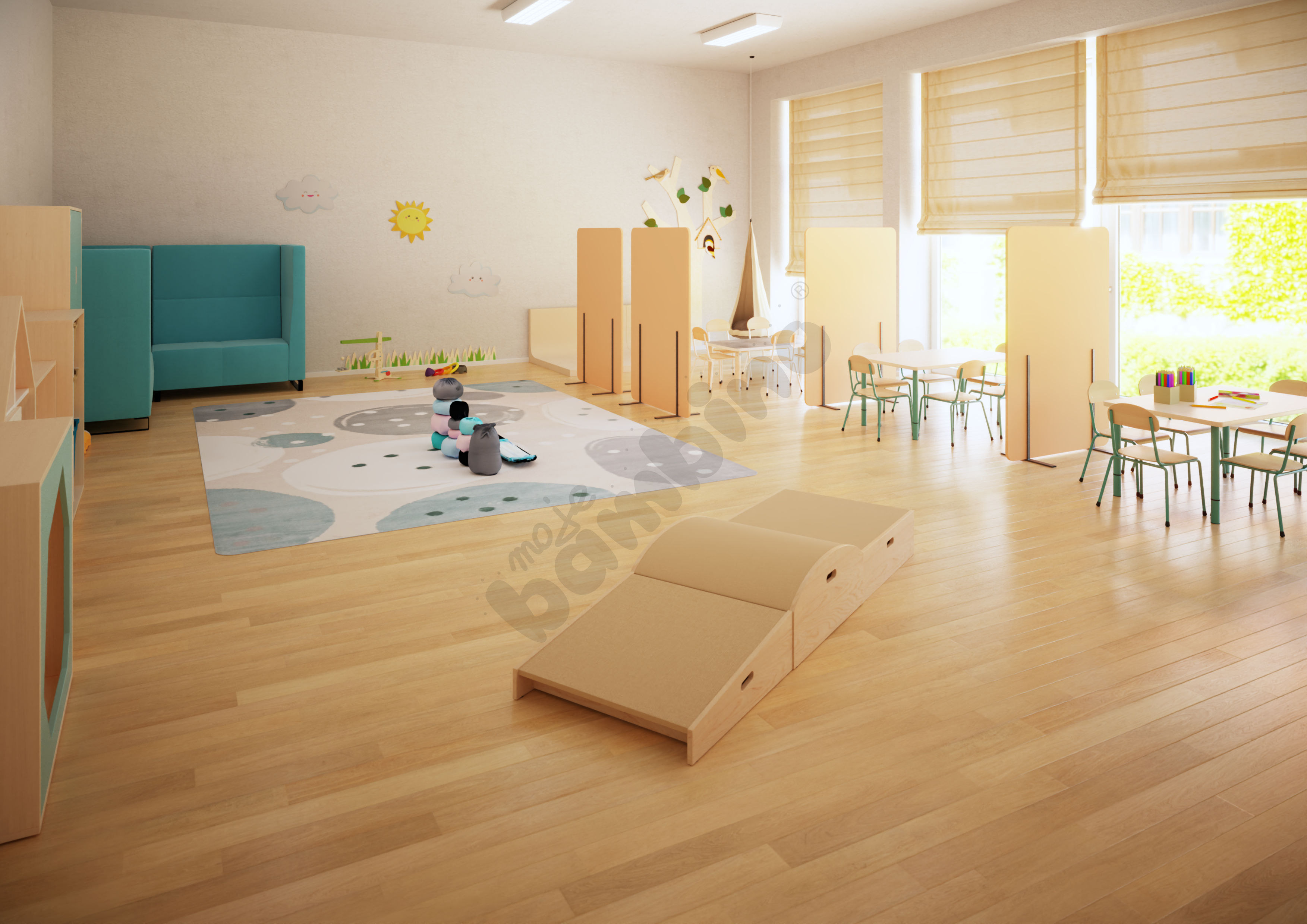 Sala przedszkolna z wyciszeniami