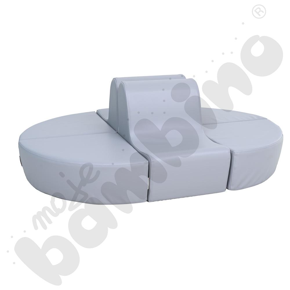 Małe siedzisko 1/4 koła szare