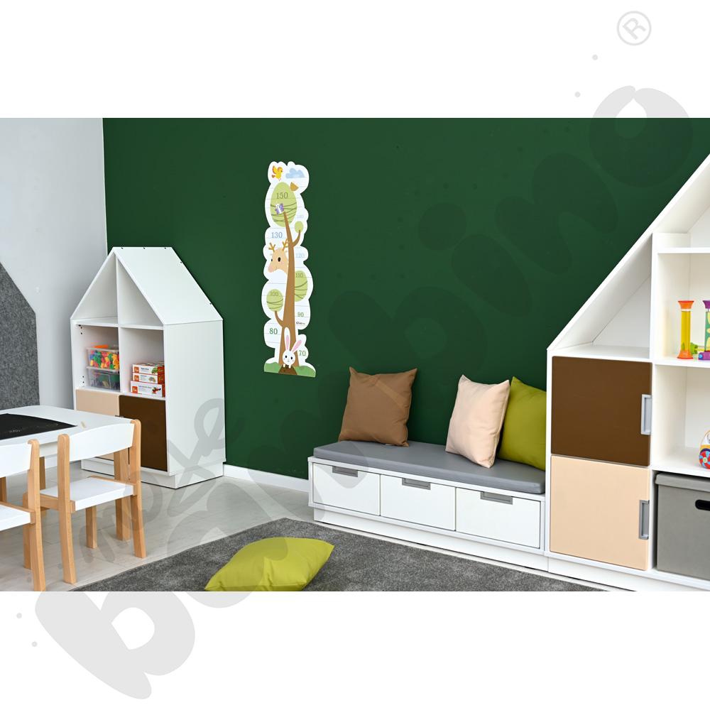 Quadro - szafka-ławeczka 3 - szary materac - biała