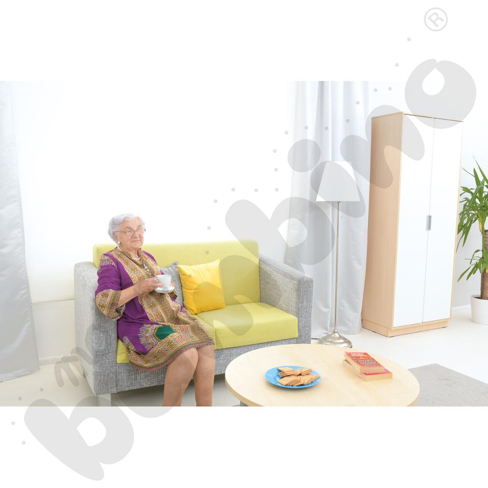 Quadro - szafa ubraniowa  - biała, w klonowej skrzyni