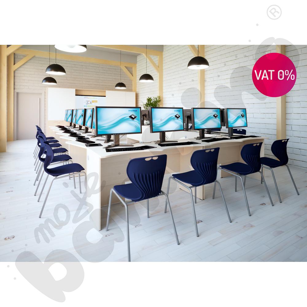 SmartLab – kompleksowa pracownia terminalowa na 16 stanowisk – krzesła granatowe