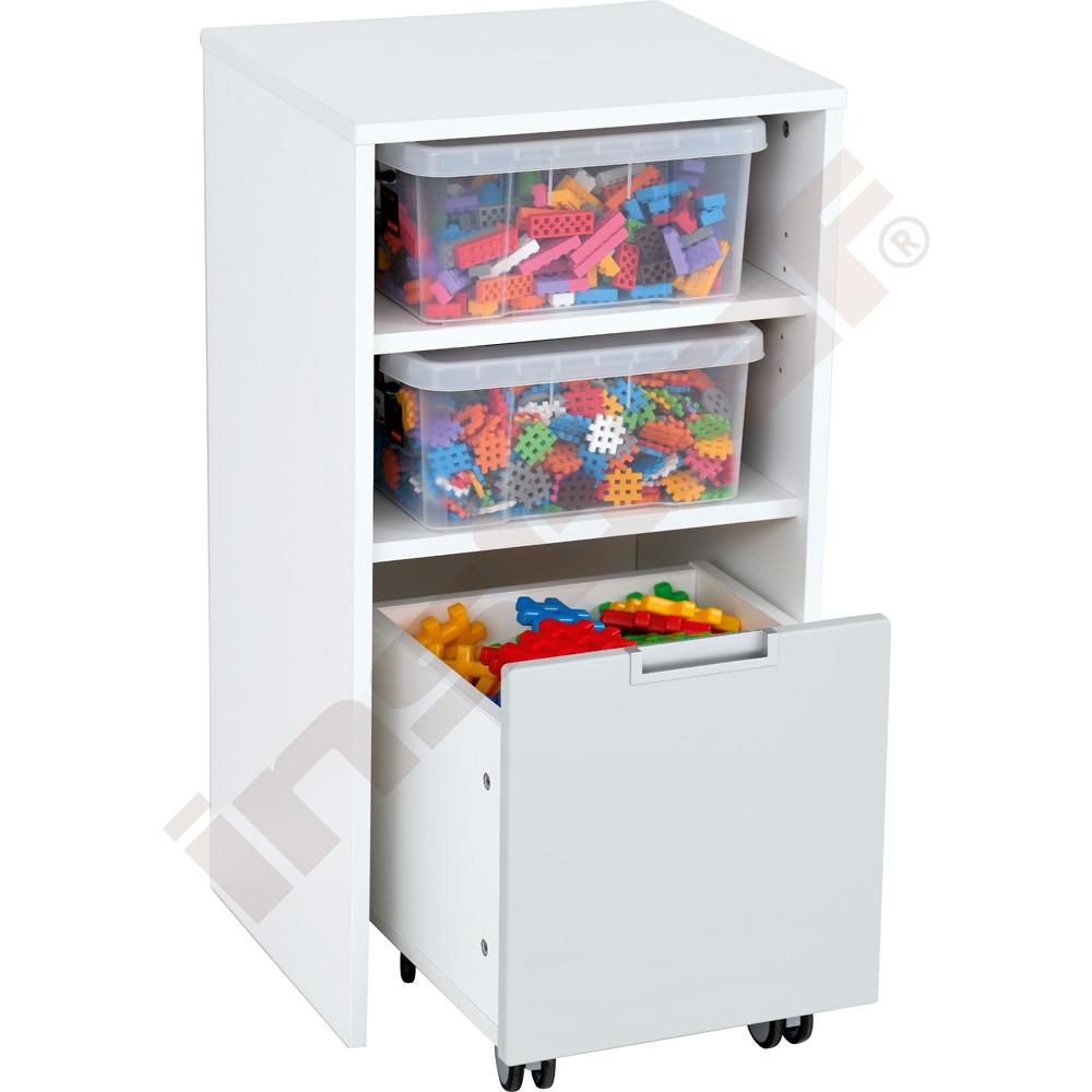 Skříňka Quadro s kostičkami vafle-oplatky - korpusy bílé