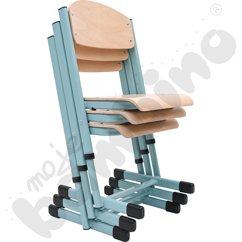 Krzesło T z regulowaną wysokością rozm. 3-4 turkusowe