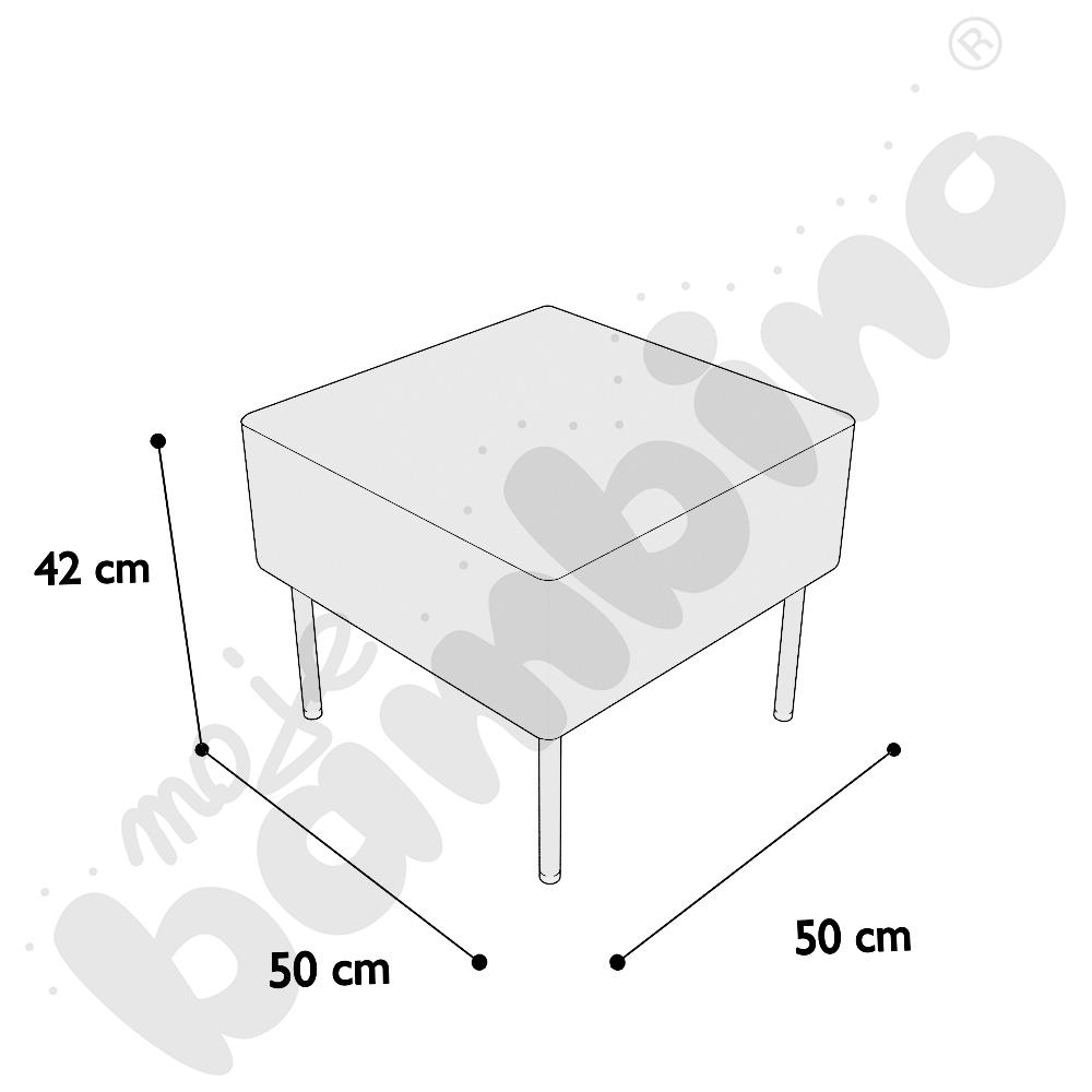 Pufa Versa 50x50 cm z filcowymi stopkami, stelaż jasnoszary, tkanina RO36