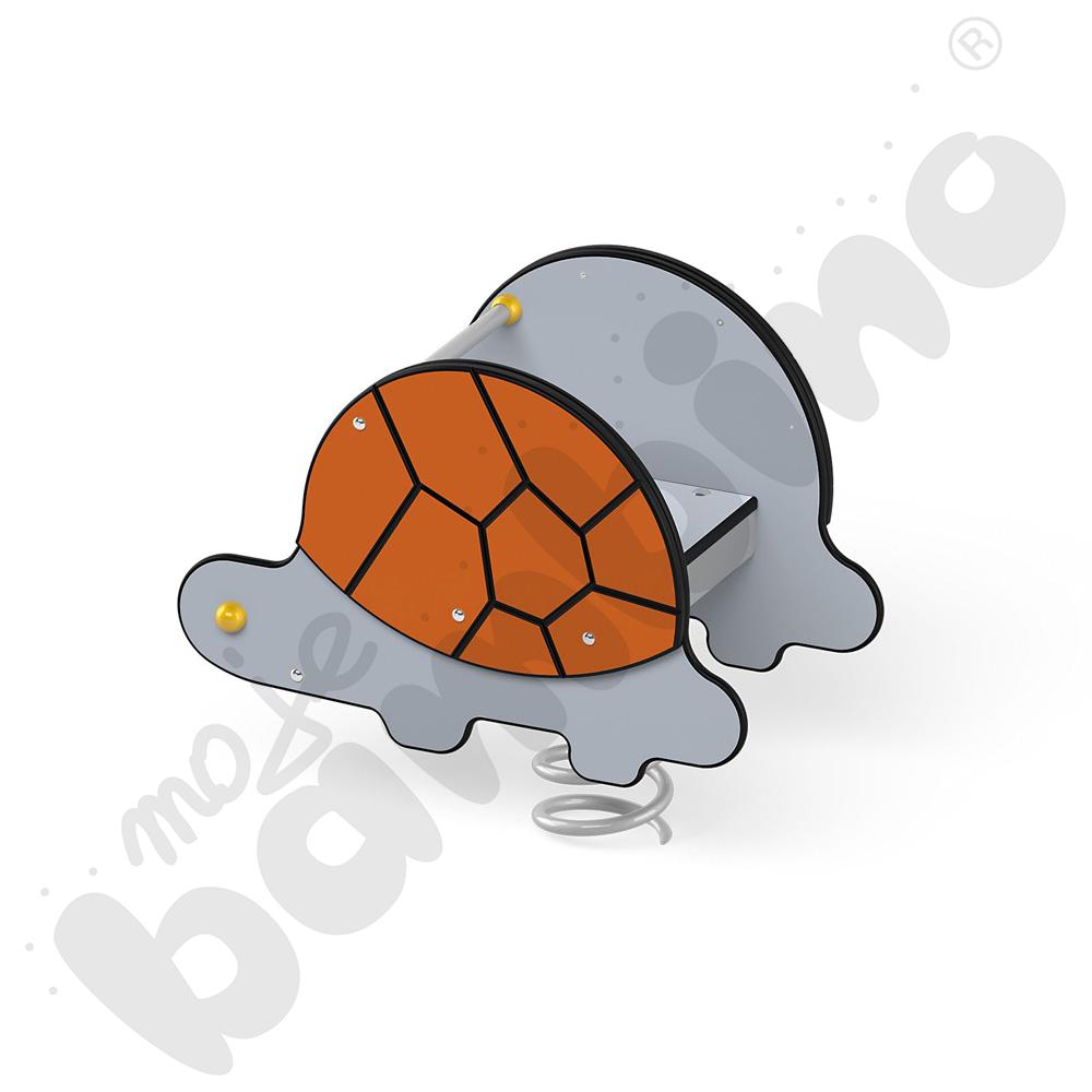 Sprężynowiec Żółw na podstawie metalowej