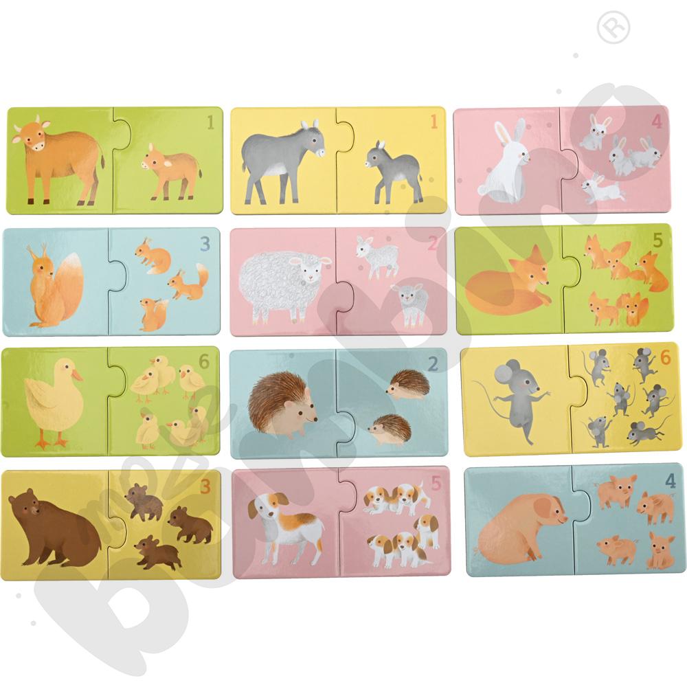 Puzzle duo - zwierzęta i ich młode 