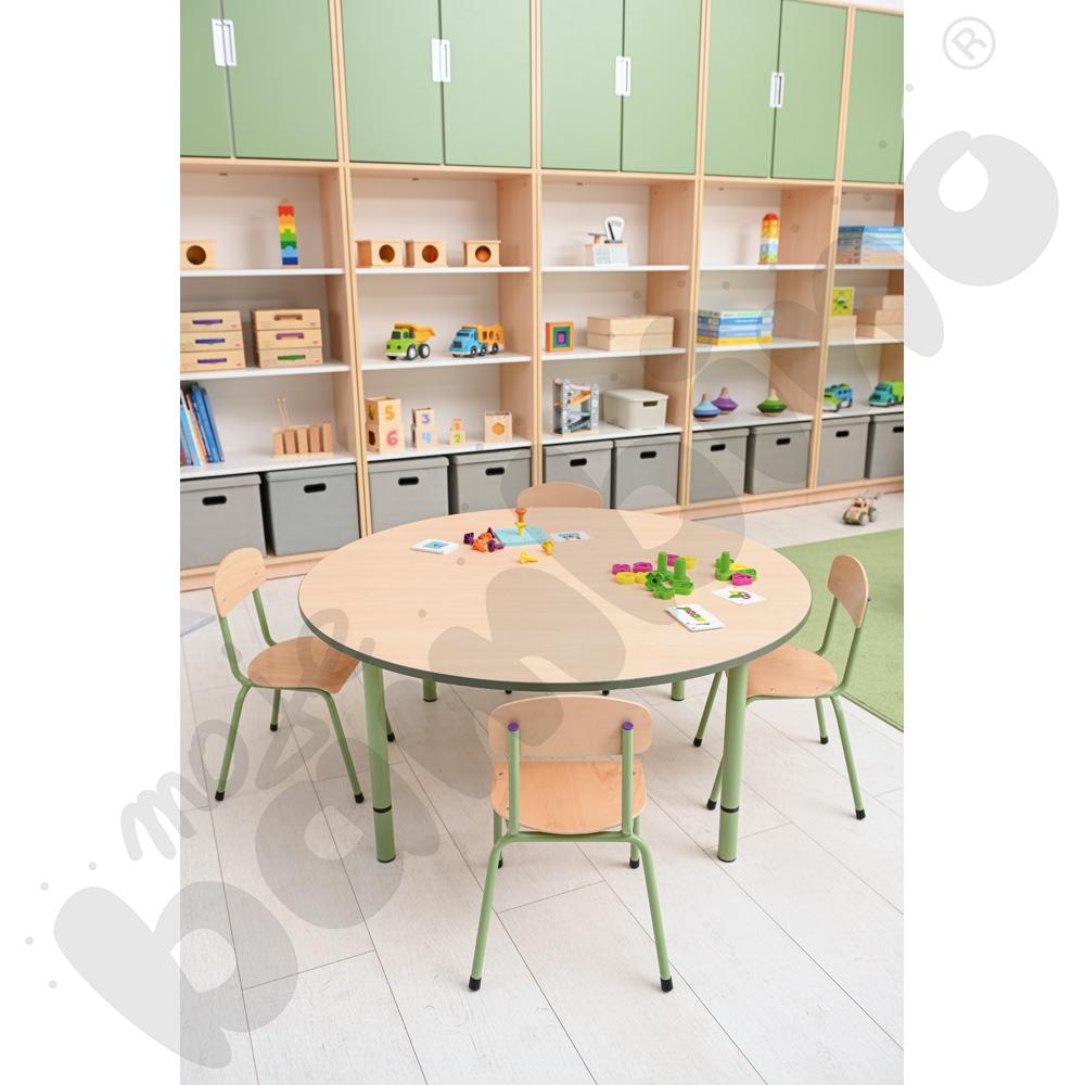 Blat Quadro klon jasny okrągły, oliwkowe obrzeże