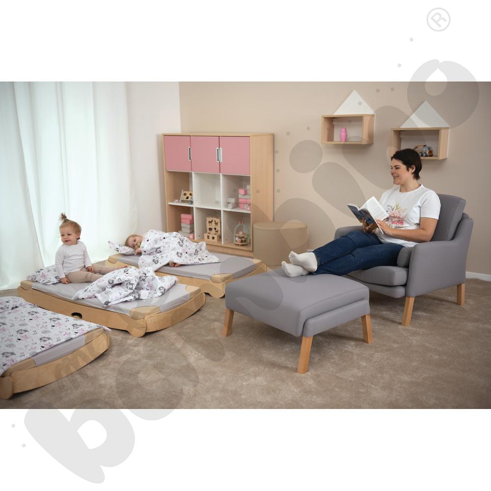 Szafka wisząca Rika - domek Quadro biały, skrzynia klon jasny 