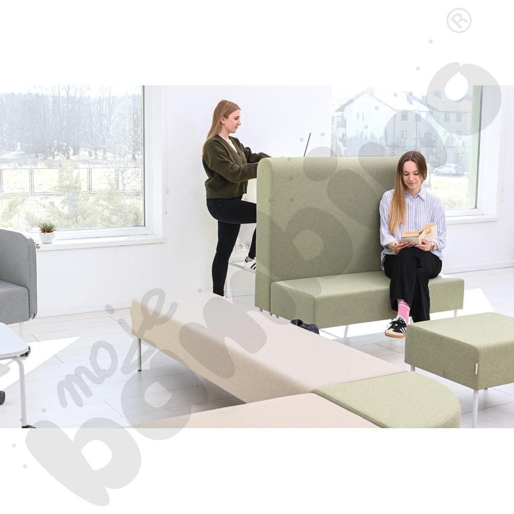 Pufa Versa 120x50 cm z plastikowymi stopkami, stelaż jasnoszary, tkanina RO27