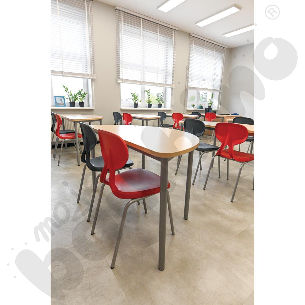 Stół Mila półokrągły 140x70, blat brzoza, narożniki zaokrąglone, rozm. 6