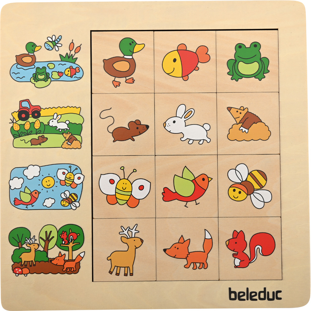 Logické puzzle - zvieratá a ich prostredie 