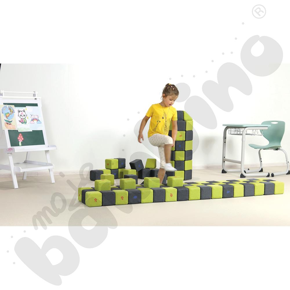   Zestaw klocków JollyHeap Therapy - szaro-limonkowe, 150 szt.  
