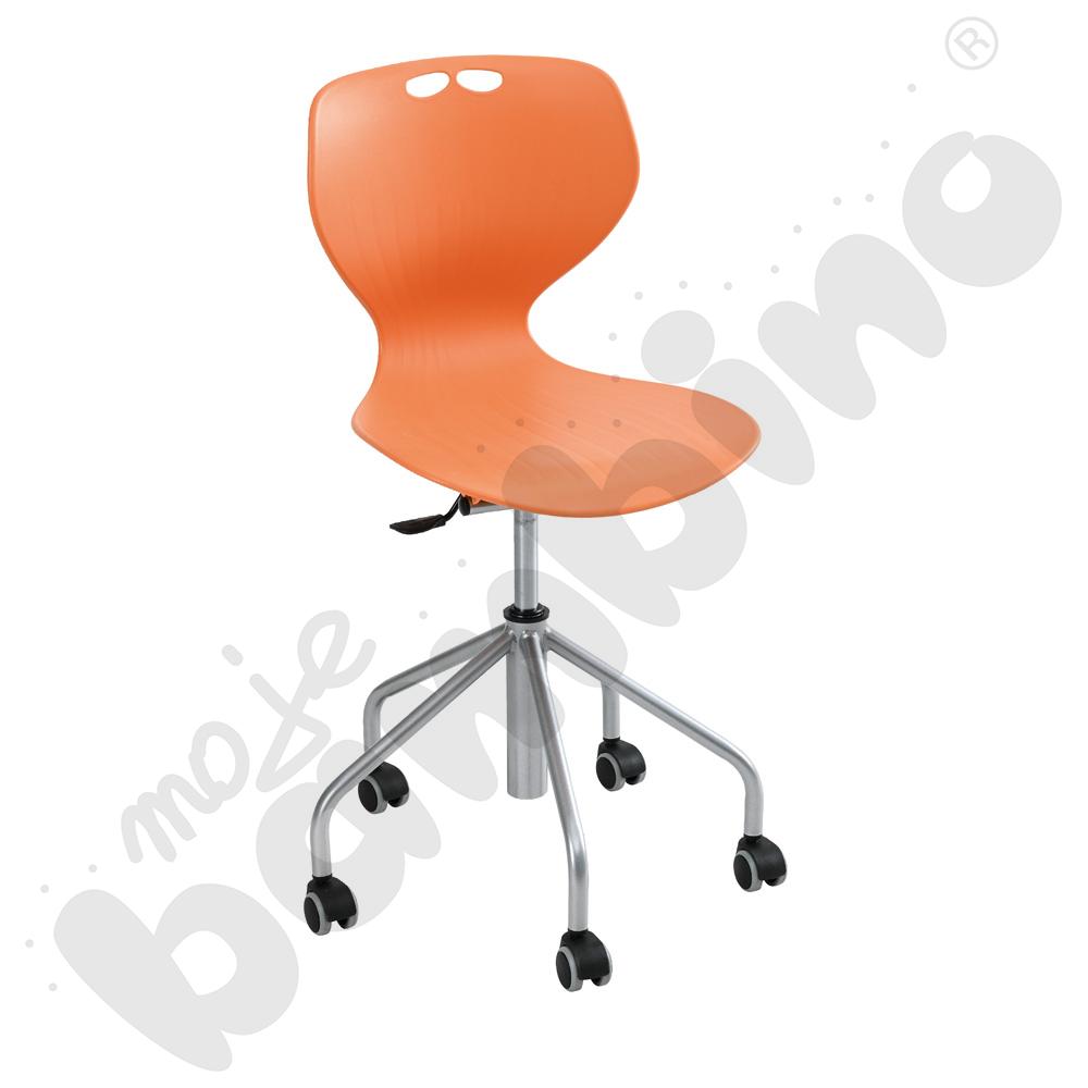Krzesło Kapi obrotowe na kółkach pomarańczowe