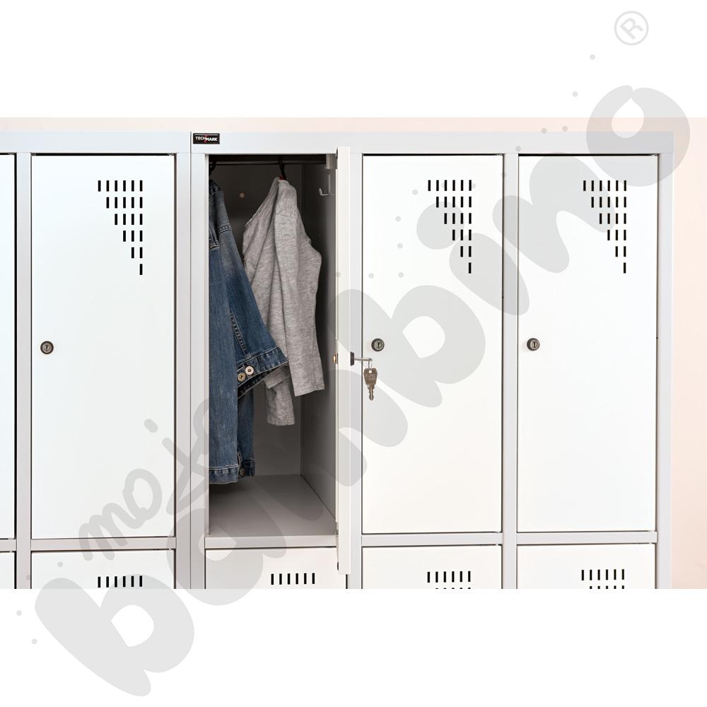 Szafa ubraniowa z 6 schowkami, 150 cm - drzwi białe