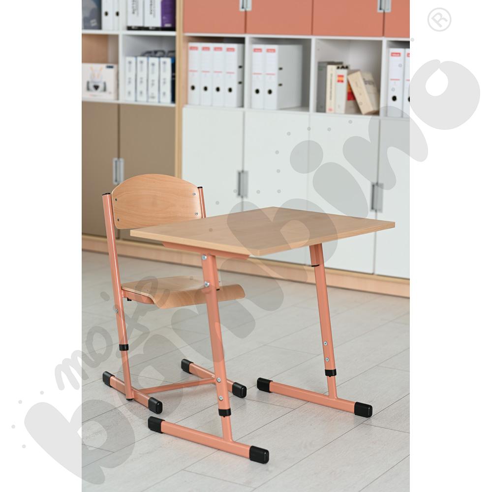 Krzesło T z regulowaną wysokością rozm. 3-4 łososiowe