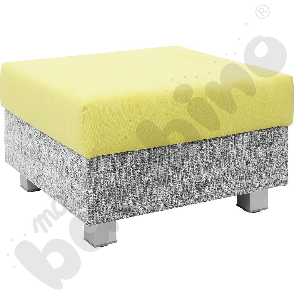 Pufa Relax kwadratowa szaro-zielona - kwadratowe nóżki