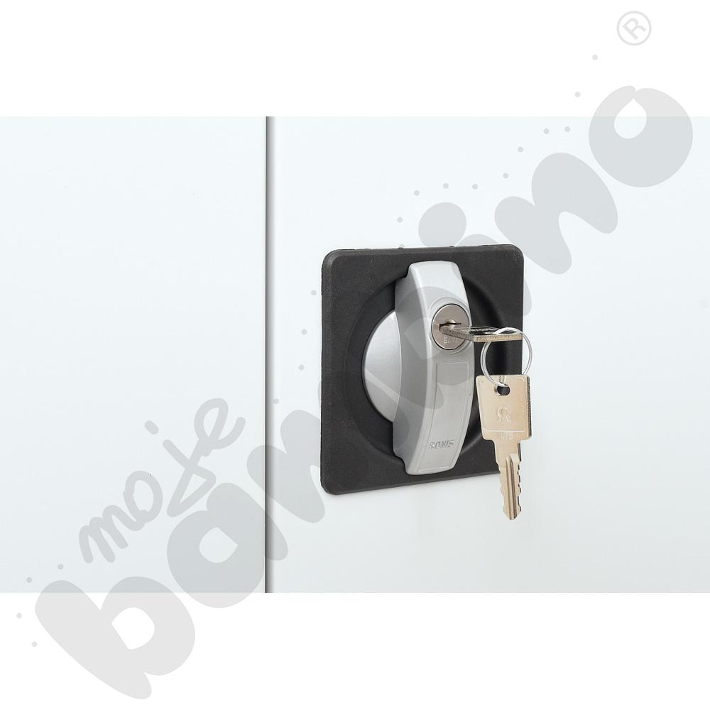 Wózek na 20 laptopów, drzwi jasnoszare