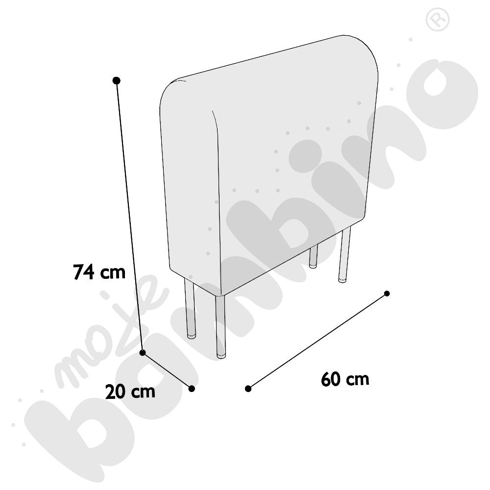 Moduł Versa 60x20x74 cm z plastikowymi stopkami, stelaż jasnoszary, tkanina RO22