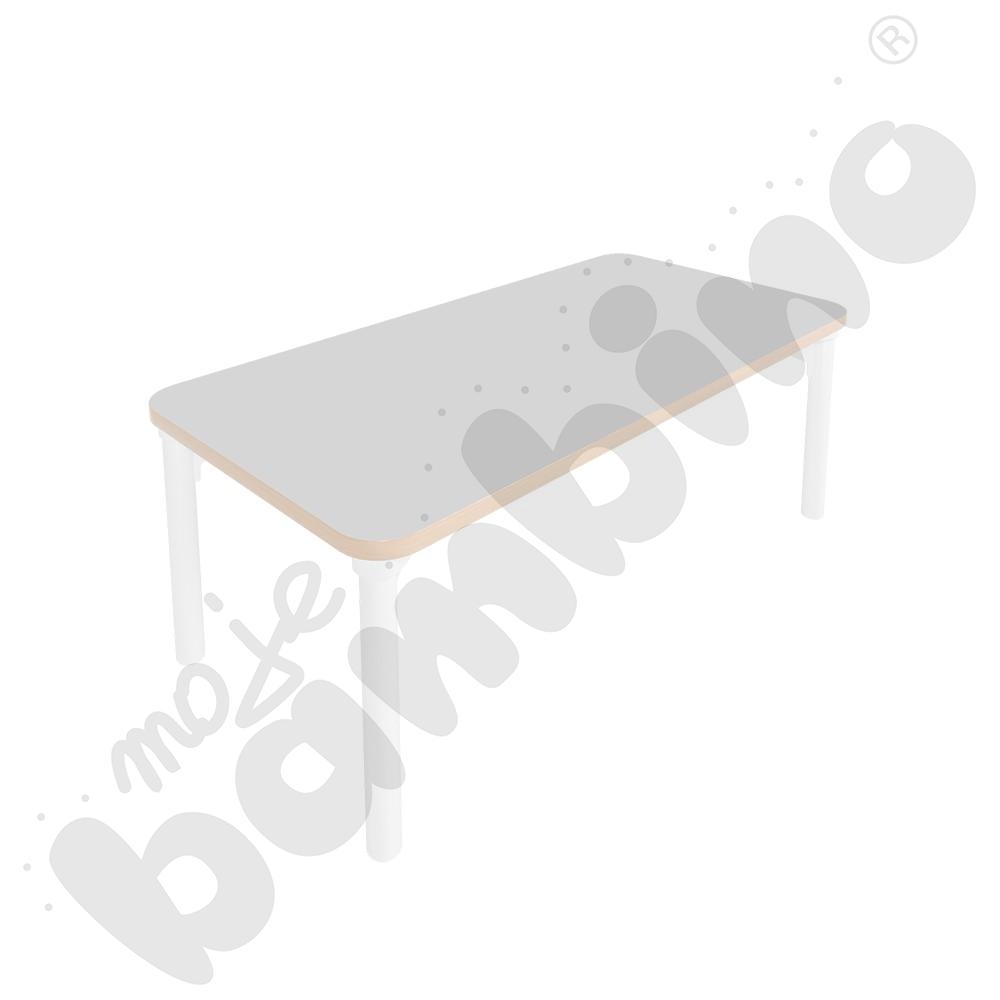 Stół Marcus 120 x 60 cm, rozm. 1, nogi drewniane białe, blat jasnoszary, obrzeże ABS