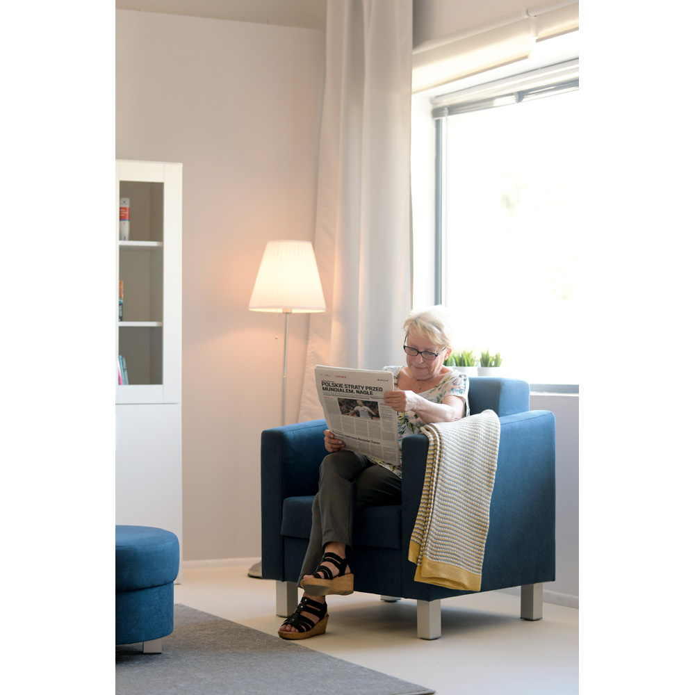 Kreslo Relax modré - hranaté nožičky