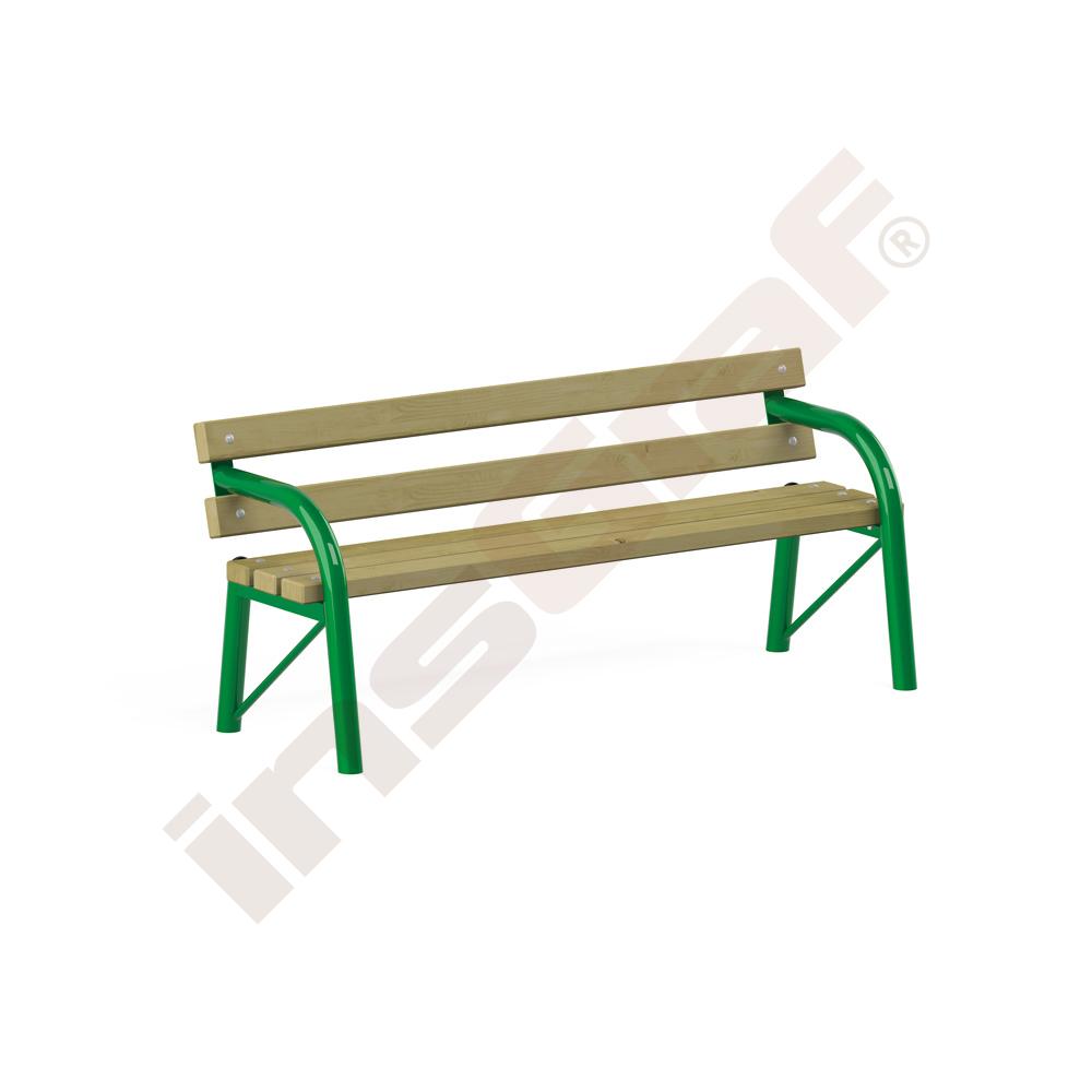
Sitzbank mit Stahlrohrgestell grün, festmontiert
