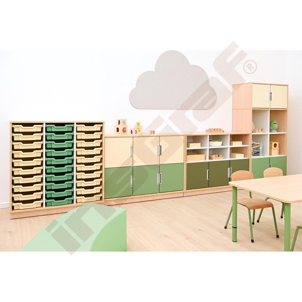 Quadro - skříňka M+ na plastové zásobníky - se 2 předěly 
