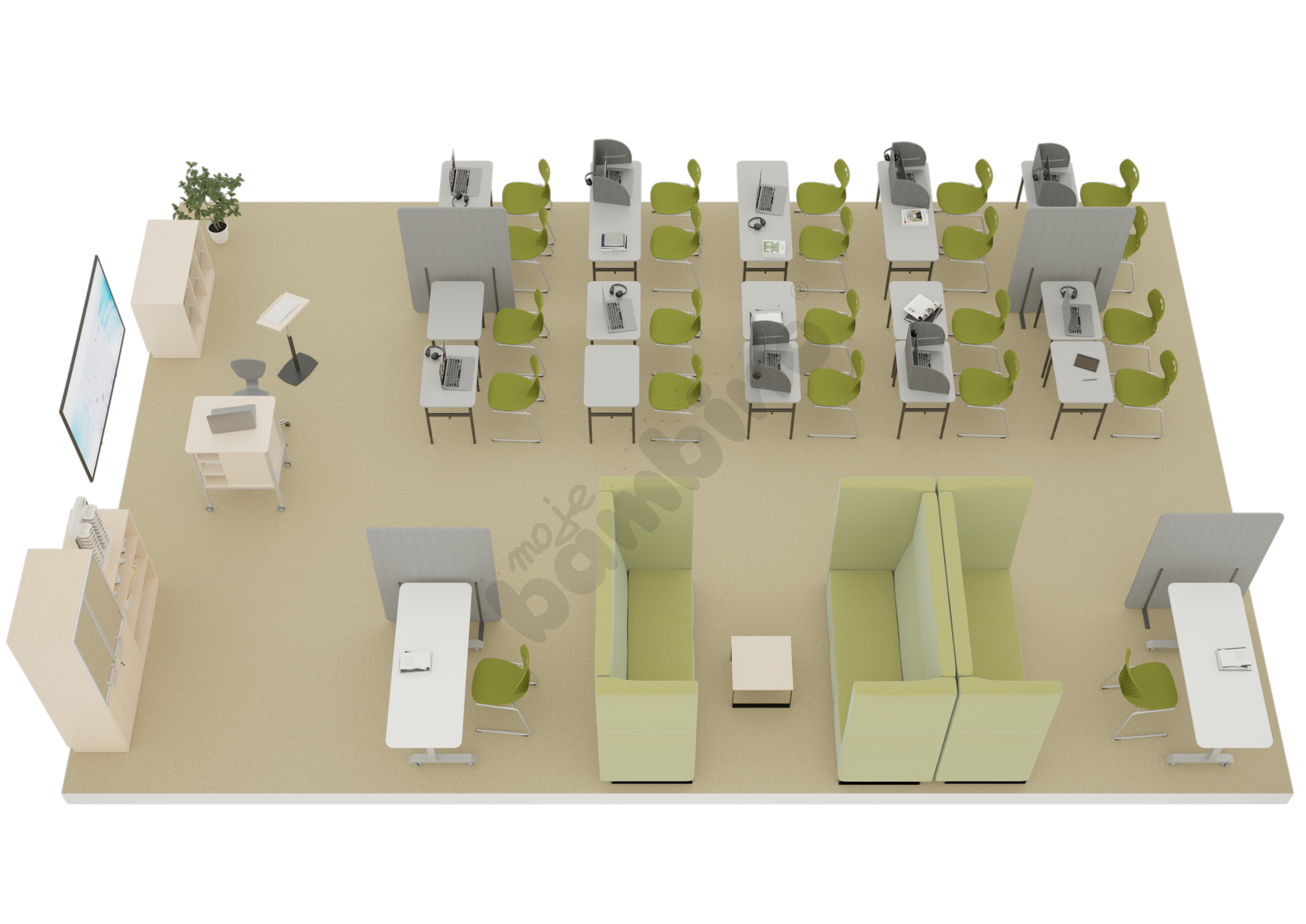 Sala szkolna z wyciszeniami