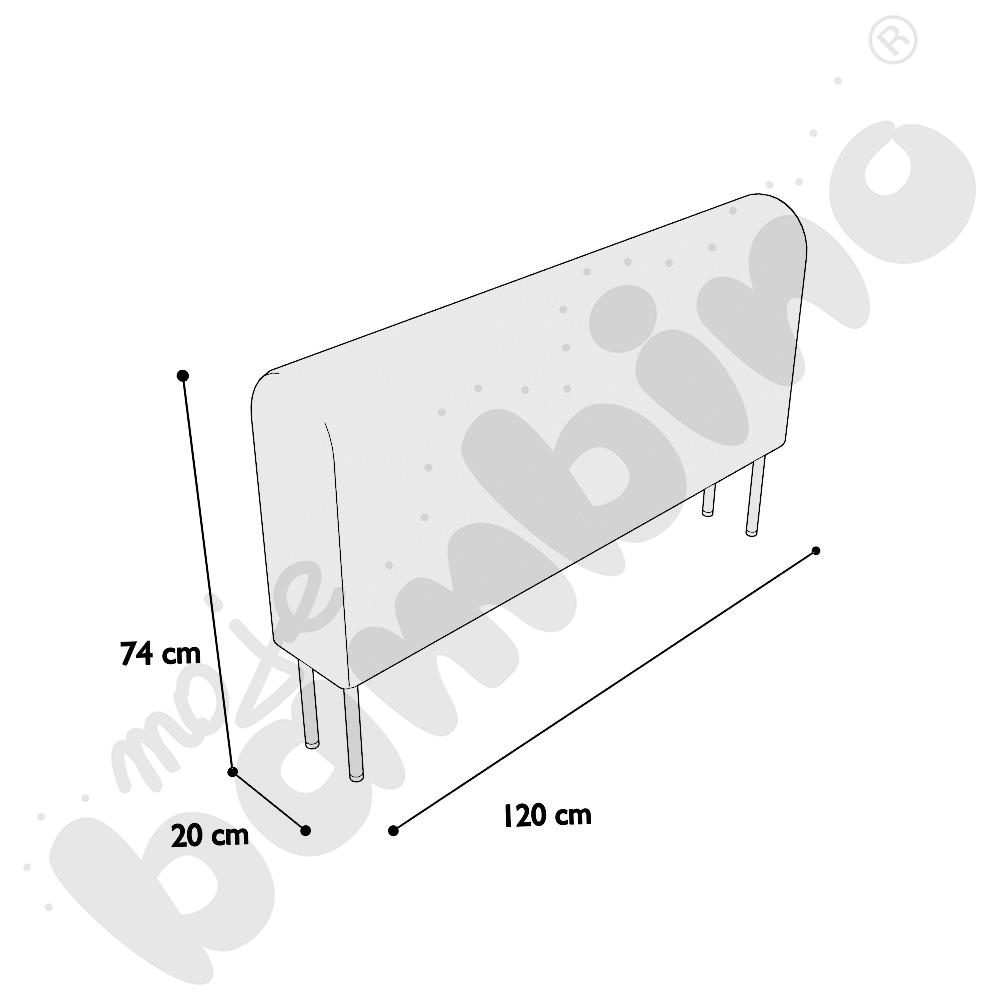Moduł Versa 120x20x74 cm z filcowymi stopkami, stelaż jasnoszary, tkanina BD14